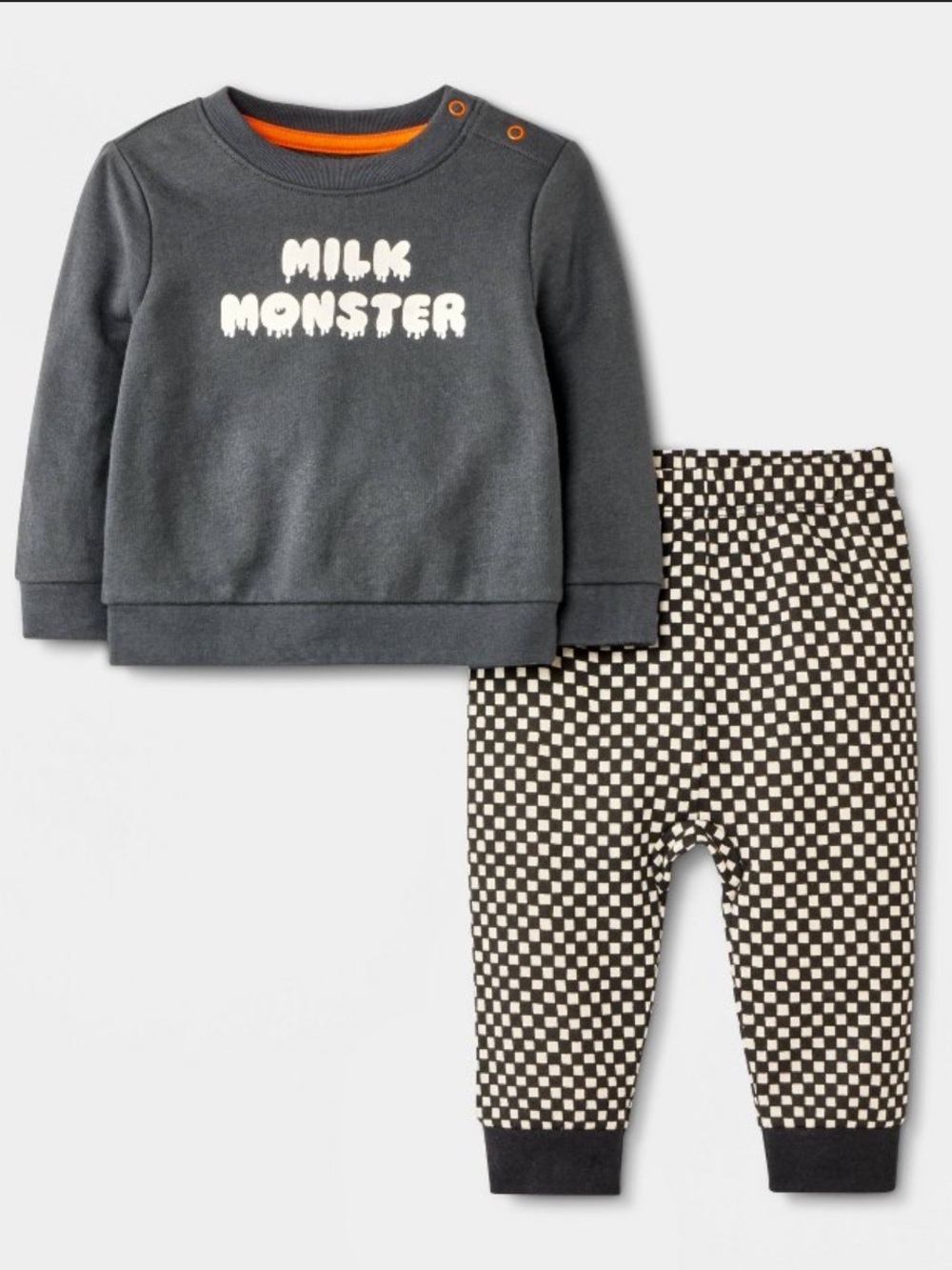 🧡🖤🎃 NWT Milk Monster Halloween Outfit - 2pc Set - 18 Months - Cat & Jack 🎃🖤🧡